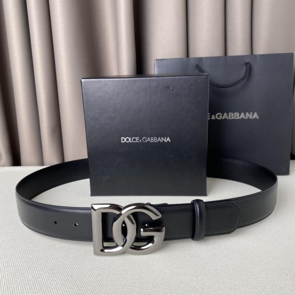 réplica,joyas,joyería,1:1,replica,fake,lujo,barato Cinturón clásico con hebilla de letra D&G, ancho 3,8 cm