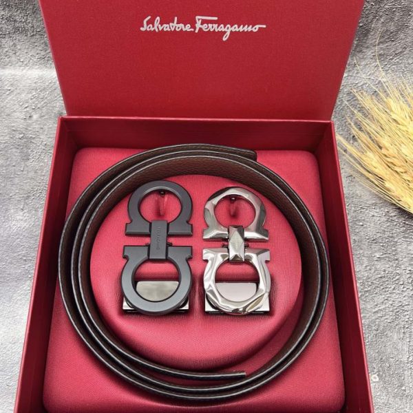 réplica,joyas,joyería,1:1,replica,fake,lujo,barato Cinturón serie Ferragamo con doble hebilla