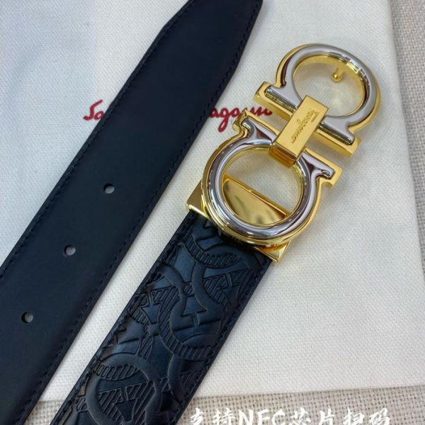 réplica,joyas,joyería,1:1,replica,fake,lujo,barato Cinturón Ferragamo NFC 3,5 cm para hombre