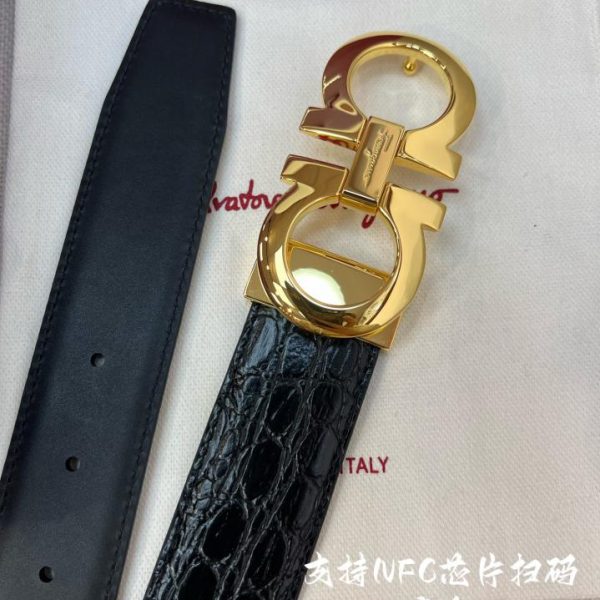 réplica,joyas,joyería,1:1,replica,fake,lujo,barato Cinturón Ferragamo NFC 3,5 cm para hombre