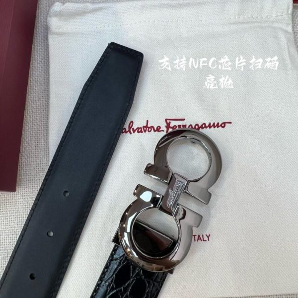 réplica,joyas,joyería,1:1,replica,fake,lujo,barato Cinturón Ferragamo NFC 3,5 cm para hombre