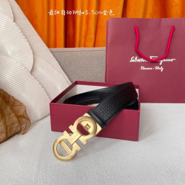 réplica,joyas,joyería,1:1,replica,fake,lujo,barato Ferragamo piel de becerro importada ancho-3,5 cm