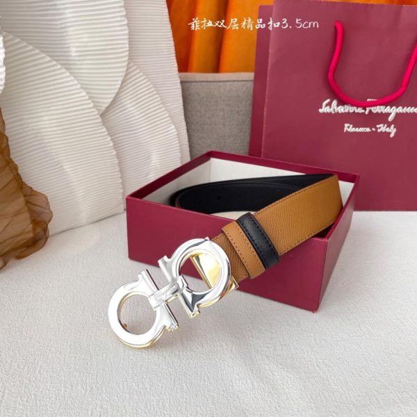 réplica,joyas,joyería,1:1,replica,fake,lujo,barato Ferragamo piel de vacuno importada de doble cara.