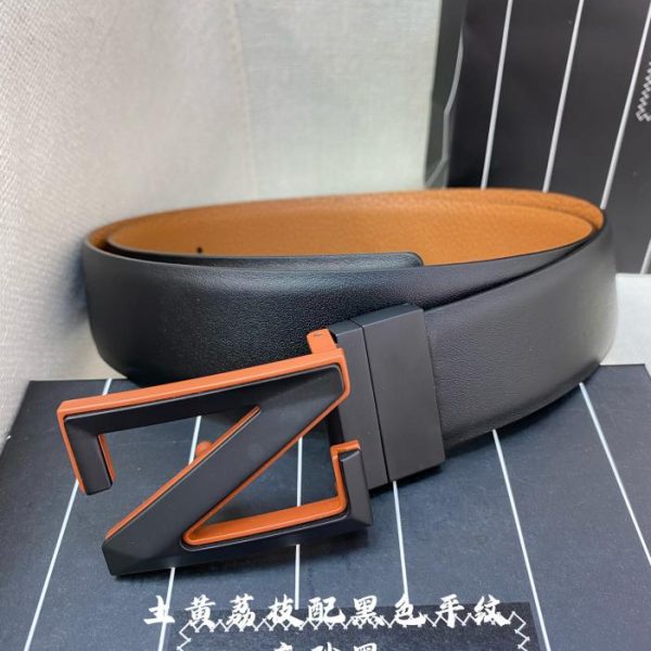 réplica,joyas,joyería,1:1,replica,fake,lujo,barato Cinturón Zegna para hombre – Ancho 35MM