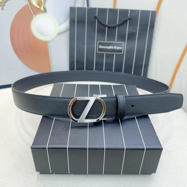 réplica,joyas,joyería,1:1,replica,fake,lujo,barato Zegna nueva piel de becerro importada ancho-3,4 cm
