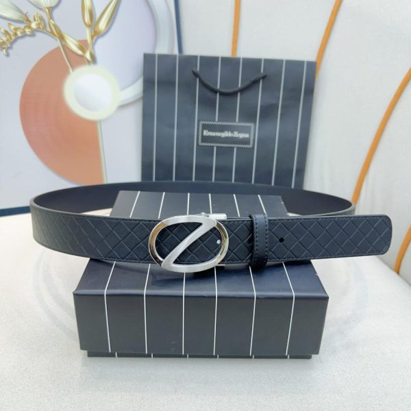 réplica,joyas,joyería,1:1,replica,fake,lujo,barato Zegna nueva piel de becerro importada ancho-3,4 cm