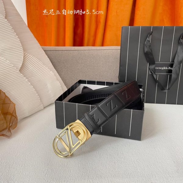réplica,joyas,joyería,1:1,replica,fake,lujo,barato Zegna piel vacuno original hombre ancho-3.5cm