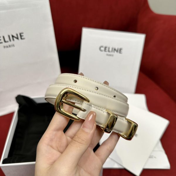 réplica,joyas,joyería,1:1,replica,fake,lujo,barato Cinturón Celine de piel de becerro de 1,8 cm de ancho