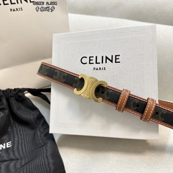 réplica,joyas,joyería,1:1,replica,fake,lujo,barato Cinturón Celine ancho 2.5 hebilla dorada original