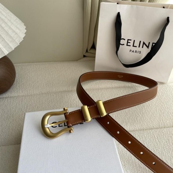 réplica,joyas,joyería,1:1,replica,fake,lujo,barato Cinturón de mujer Celine con hebilla en forma de U, ancho 2,5 cm