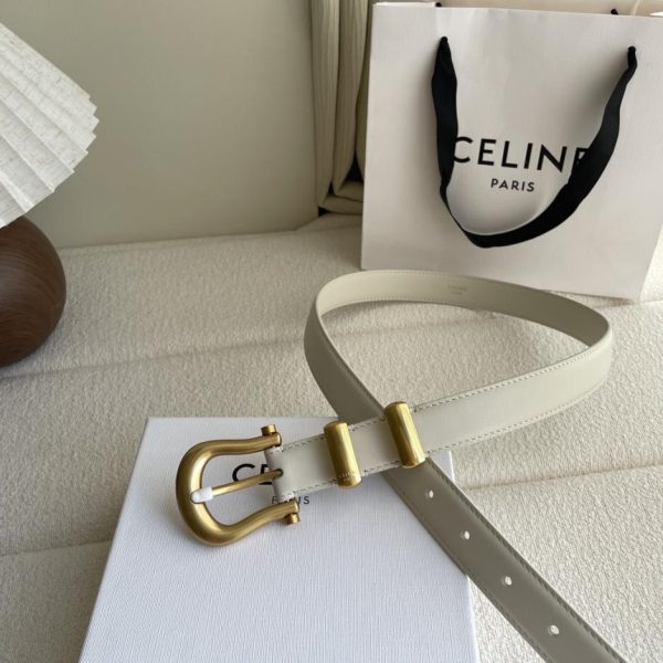 réplica,joyas,joyería,1:1,replica,fake,lujo,barato Cinturón de mujer Celine con hebilla en forma de U, ancho 2,5 cm