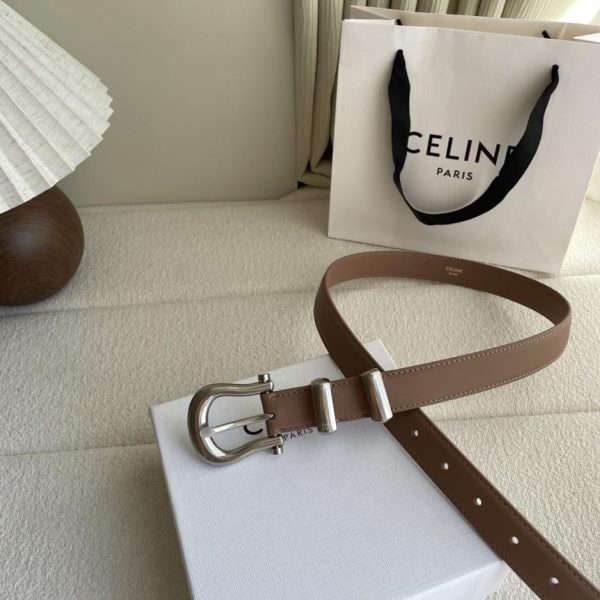 réplica,joyas,joyería,1:1,replica,fake,lujo,barato Cinturón de mujer Celine con hebilla en forma de U, ancho 2,5 cm