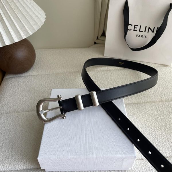 réplica,joyas,joyería,1:1,replica,fake,lujo,barato Cinturón de mujer Celine con hebilla en forma de U, ancho 2,5 cm