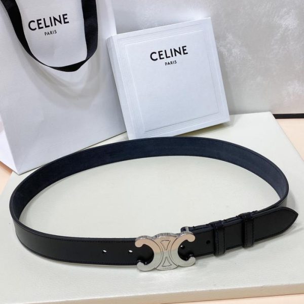 réplica,joyas,joyería,1:1,replica,fake,lujo,barato Celine TRIOMPHE cinturón grande de cuero de vaca vintage 3.0cm