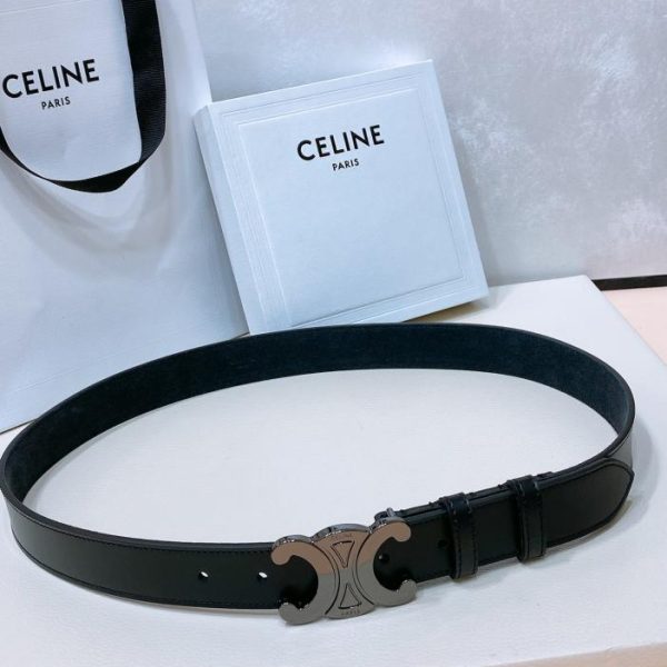 réplica,joyas,joyería,1:1,replica,fake,lujo,barato Celine TRIOMPHE cinturón grande de cuero de vaca vintage 3.0cm