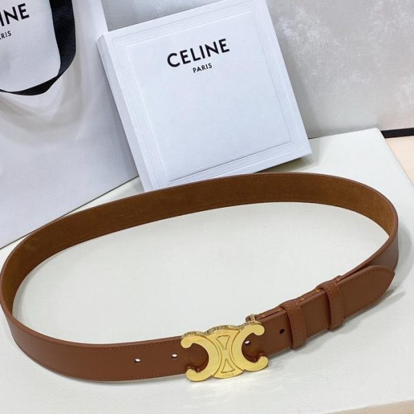 réplica,joyas,joyería,1:1,replica,fake,lujo,barato Celine TRIOMPHE cinturón grande de cuero de vaca vintage 3.0cm