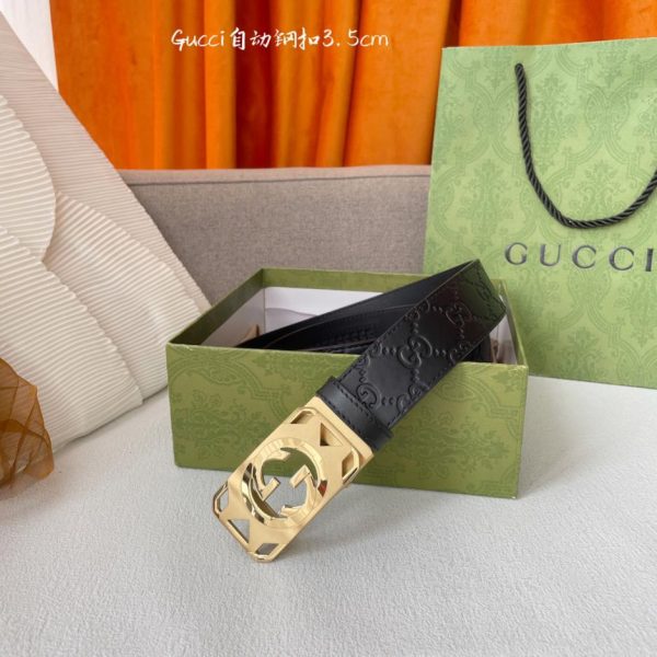 réplica,joyas,joyería,1:1,replica,fake,lujo,barato Gucci piel de becerro importada ancho 3,5 cm