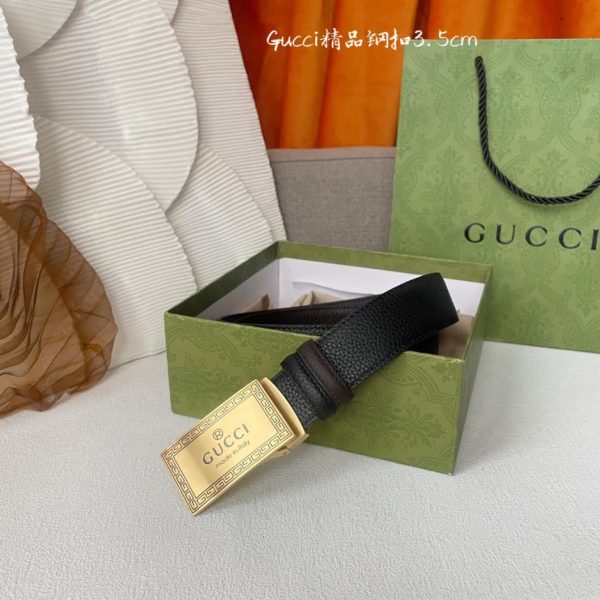 réplica,joyas,joyería,1:1,replica,fake,lujo,barato Gucci piel de becerro importada ancho 3,5 cm