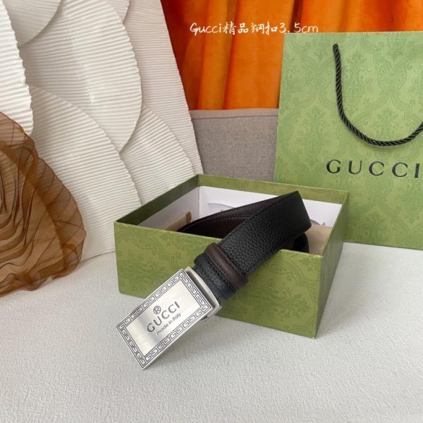 réplica,joyas,joyería,1:1,replica,fake,lujo,barato Gucci piel de becerro importada ancho 3,5 cm
