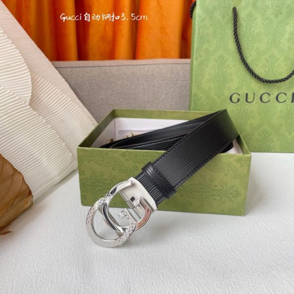 réplica,joyas,joyería,1:1,replica,fake,lujo,barato Gucci piel de becerro importada ancho 3,5 cm