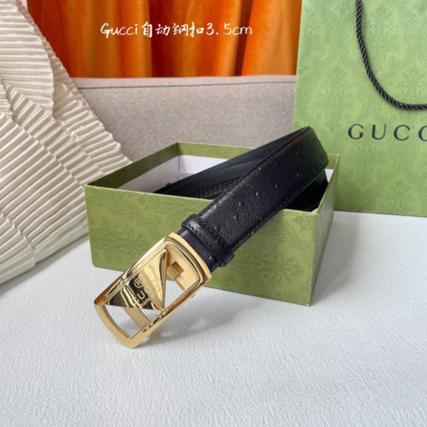 réplica,joyas,joyería,1:1,replica,fake,lujo,barato Gucci piel de becerro importada ancho 3,5 cm