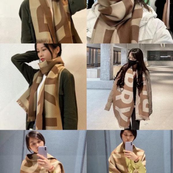 réplica,joyas,joyería,1:1,replica,fake,lujo,barato Bufanda larga de doble cara con letras grandes de Burberry