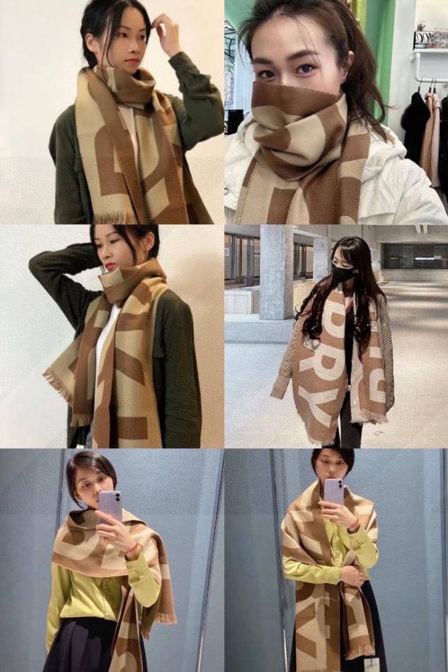 réplica,joyas,joyería,1:1,replica,fake,lujo,barato Bufanda larga de doble cara con letras grandes de Burberry