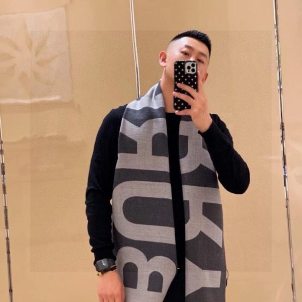 réplica,joyas,joyería,1:1,replica,fake,lujo,barato Bufanda larga de doble cara con letras grandes de Burberry