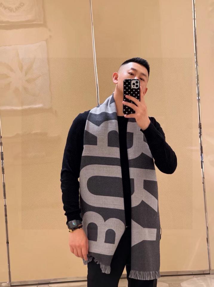 réplica,joyas,joyería,1:1,replica,fake,lujo,barato Bufanda larga de doble cara con letras grandes de Burberry