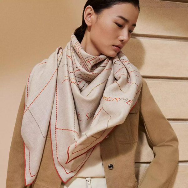 réplica,joyas,joyería,1:1,replica,fake,lujo,barato Louis Vuitton bufanda cuadrada en jacquard tonal