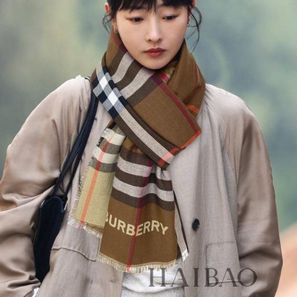 réplica,joyas,joyería,1:1,replica,fake,lujo,barato Bufanda larga de doble cara con estampado Burberry】