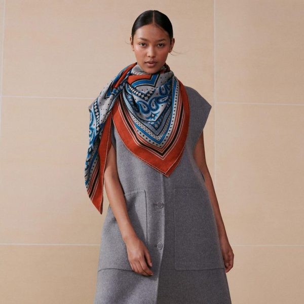 réplica,joyas,joyería,1:1,replica,fake,lujo,barato Bufanda cuadrada Dior de cachemira bicolor por ambos lados