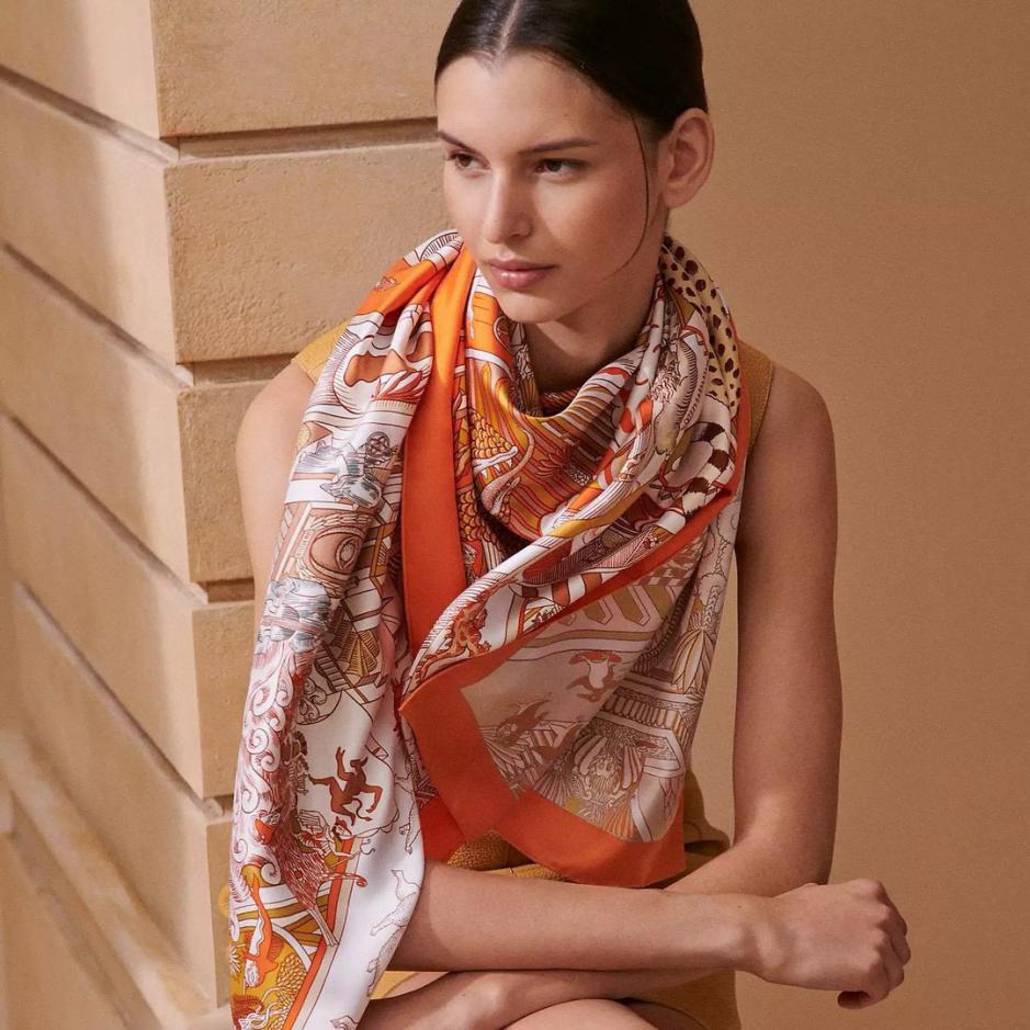 réplica,joyas,joyería,1:1,replica,fake,lujo,barato réplica,joyas,joyería,1:1,replica,fake,lujo,barato Pañuelo cuadrado Hermes de cachemira de doble cara del mismo color