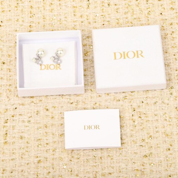 réplica,joyas,joyería,1:1,replica,fake,lujo,barato Pendientes CD con diamantes y perlas Dior