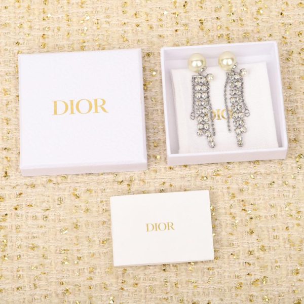 réplica,joyas,joyería,1:1,replica,fake,lujo,barato Pendientes Dior con diamantes y letras