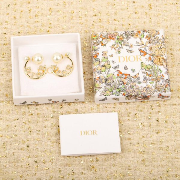réplica,joyas,joyería,1:1,replica,fake,lujo,barato Pendientes Dior Pearl CD con diamantes de imitación