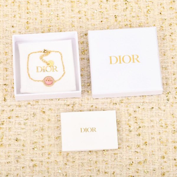réplica,joyas,joyería,1:1,replica,fake,lujo,barato Pendientes Dior de perlas de piedra rosa