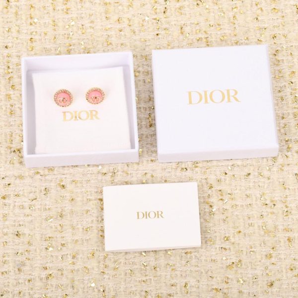 réplica,joyas,joyería,1:1,replica,fake,lujo,barato Pendientes Dior de perlas de piedra rosa