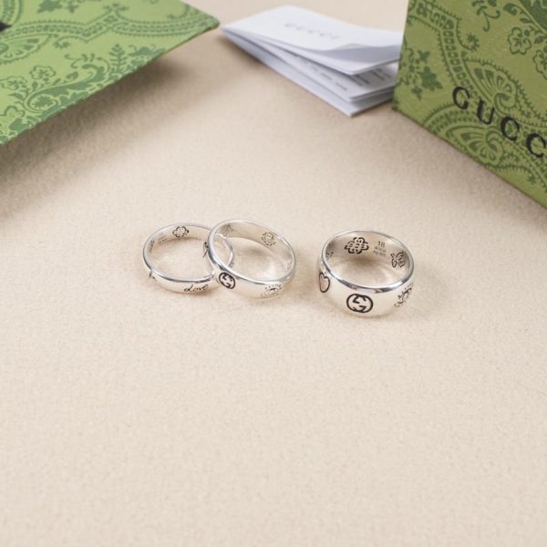réplica,joyas,joyería,1:1,replica,fake,lujo,barato Anillo Gucci con flores y pájaros