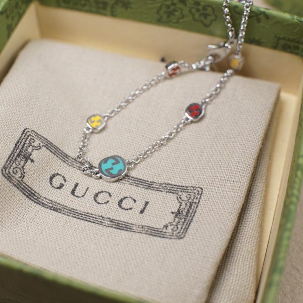 réplica,joyas,joyería,1:1,replica,fake,lujo,barato collar vintage entrelazado de Gucci