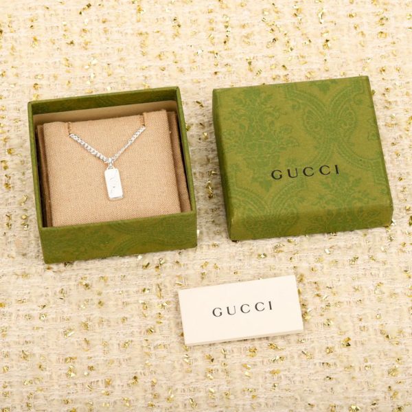 réplica,joyas,joyería,1:1,replica,fake,lujo,barato Collar Gucci Doble G de plata de primera ley