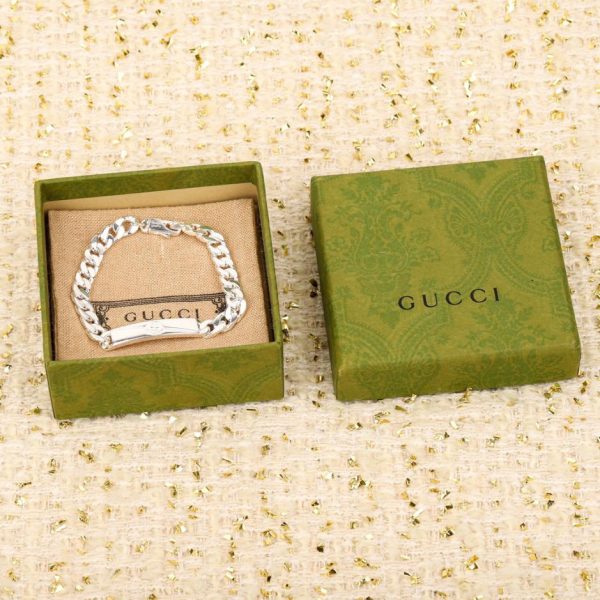 réplica,joyas,joyería,1:1,replica,fake,lujo,barato Pulsera Gucci Doble G de plata de primera ley
