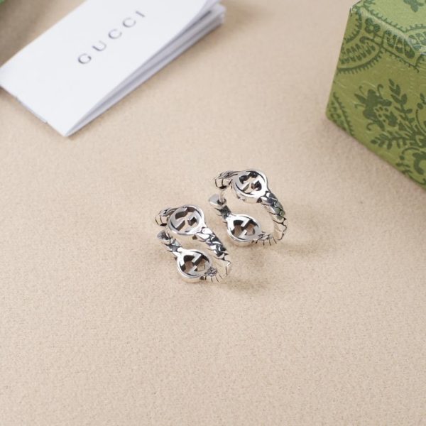 réplica,joyas,joyería,1:1,replica,fake,lujo,barato Pendientes Gucci con doble g