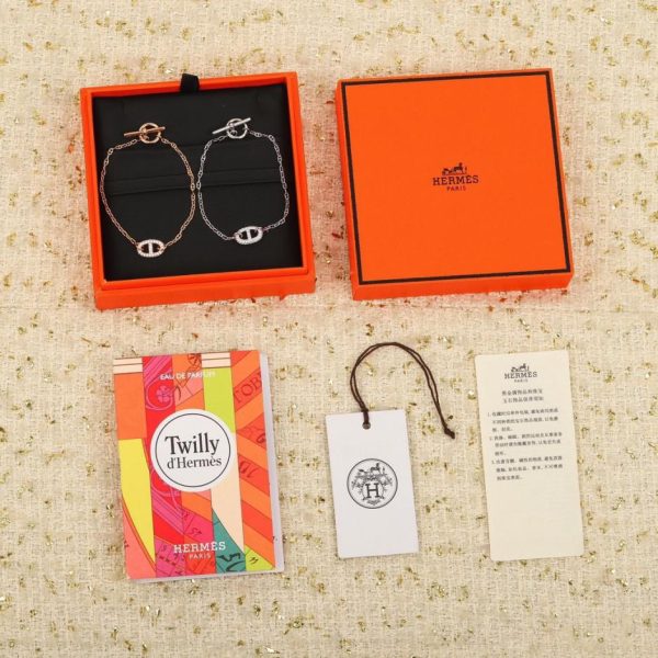 réplica,joyas,joyería,1:1,replica,fake,lujo,barato Pulsera de diamantes Hermes con nariz de cerdo