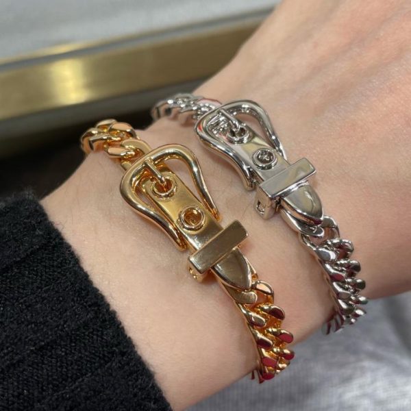 réplica,joyas,joyería,1:1,replica,fake,lujo,barato Pulsera Hermes pequeña con cinturón brillante