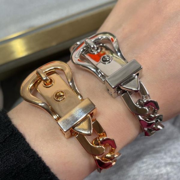 réplica,joyas,joyería,1:1,replica,fake,lujo,barato Pulsera Hermes con cinturón grande y brillante