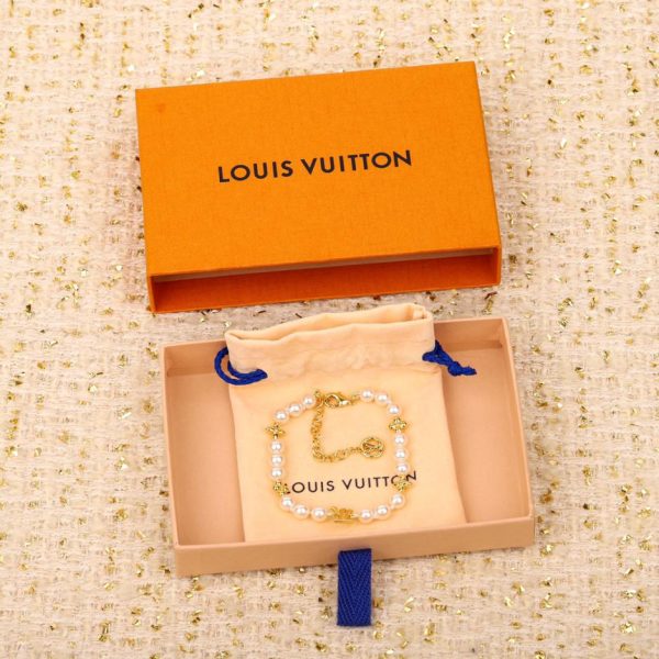 réplica,joyas,joyería,1:1,replica,fake,lujo,barato Horquilla LV trébol de cuatro hojas con perlas