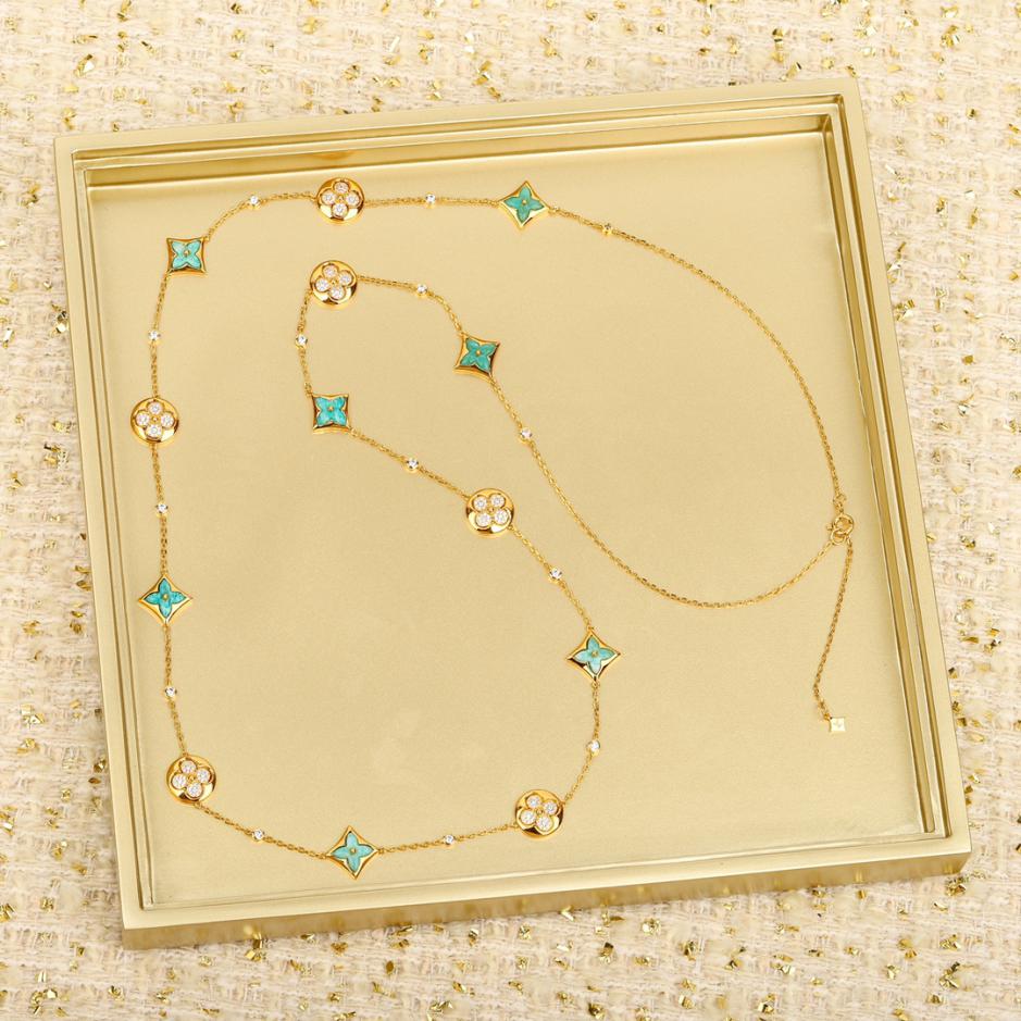 réplica,joyas,joyería,1:1,replica,fake,lujo,barato réplica,joyas,joyería,1:1,replica,fake,lujo,barato Collar LV COLOR FLOR