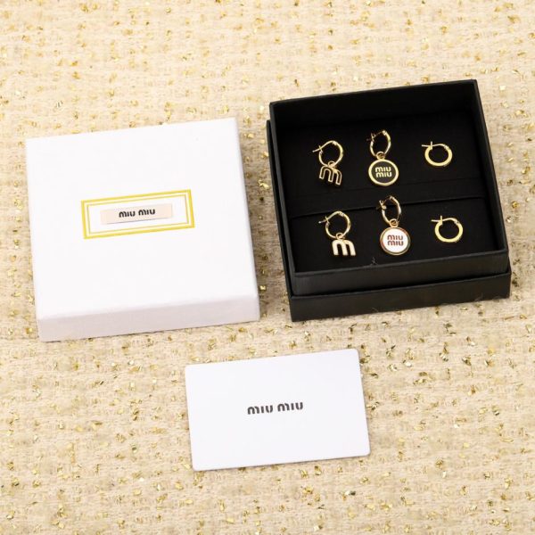 réplica,joyas,joyería,1:1,replica,fake,lujo,barato Pendientes cuadrados Miu Miu