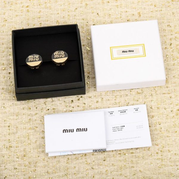 réplica,joyas,joyería,1:1,replica,fake,lujo,barato Clips para las orejas transparentes de metal Miu Miu